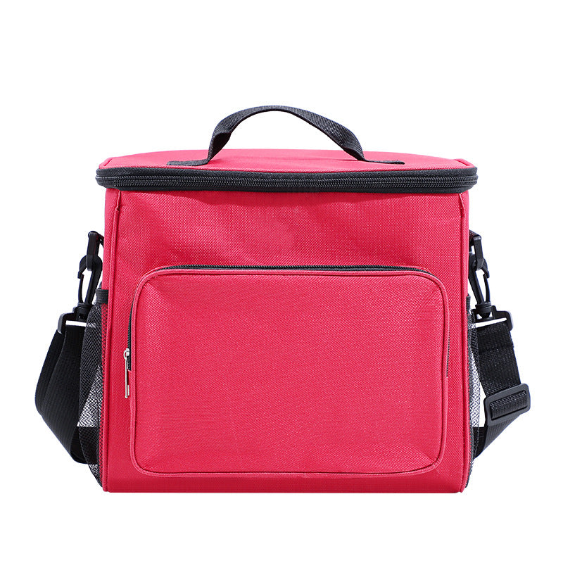 Red Insulated Lunch Tote with Shoulder Strap