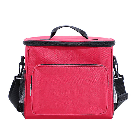 Red Insulated Lunch Tote with Shoulder Strap