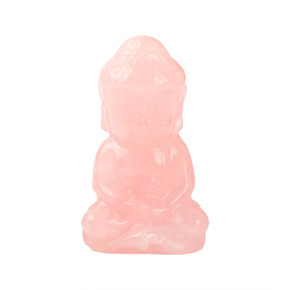 Rose Quartz Mini Buddha Figurine