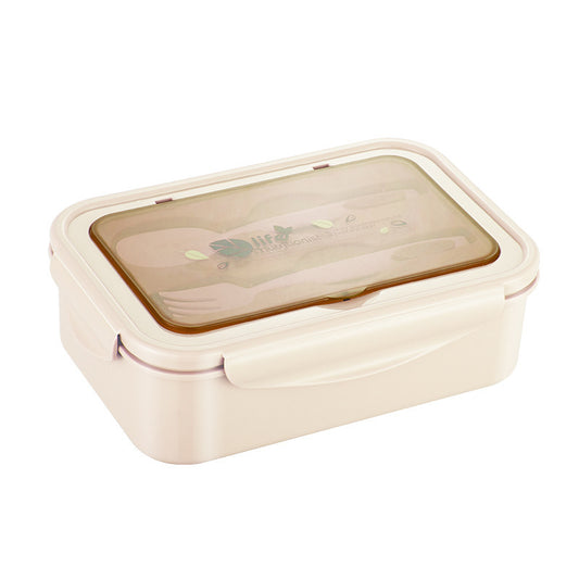 Khaki Divided Lunch Box with Translucent Lid